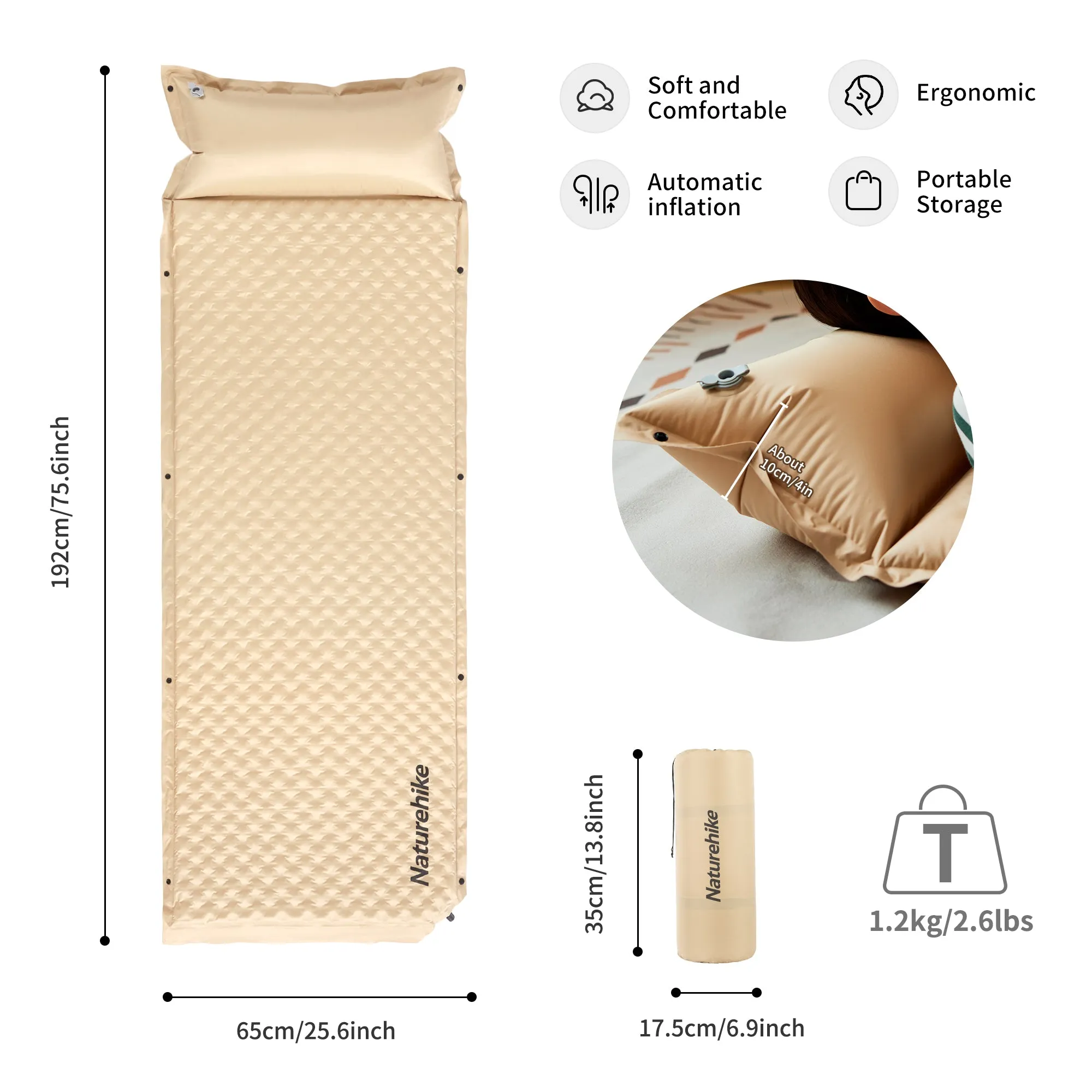 D01 Automatic Inflatable Cushion With Pillow