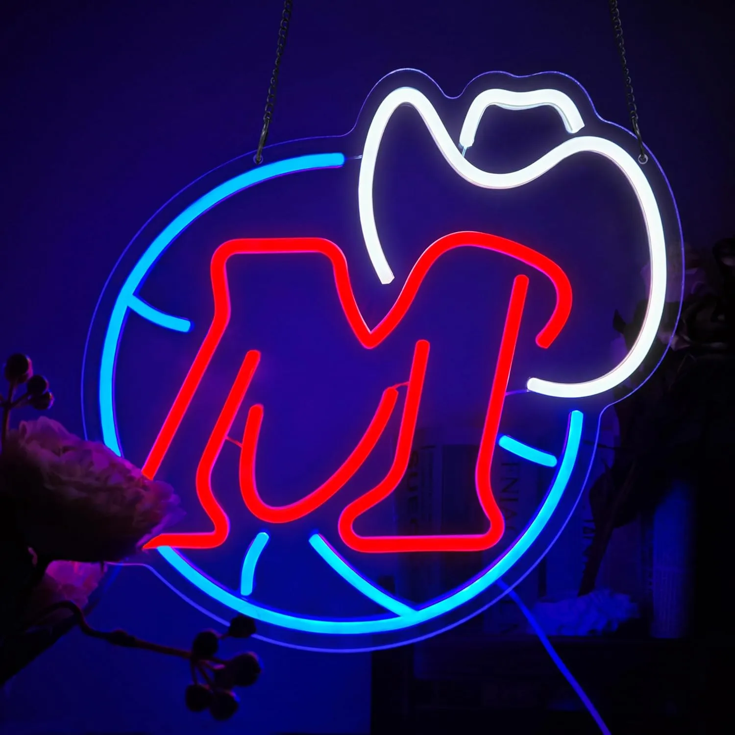 Dallas Basketball Maverick Neon Signs LED Lights USB Powered Dimmable Basketball Neon Sign Light Bedroom Wall Man Cave Club Decor Boys Birthday Gift