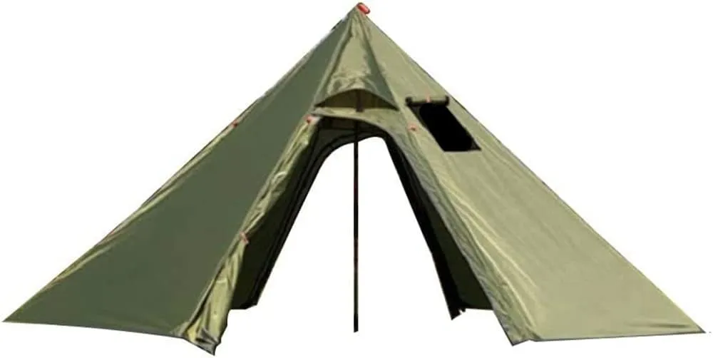 DANCHEL OUTDOOR Backpacking Hot Tent with Stove Jack for 2/4 Person Camping, 4 Season Lighweight Teepee Tent for Hunting Winter Solo Camping,10.5ft/13ft