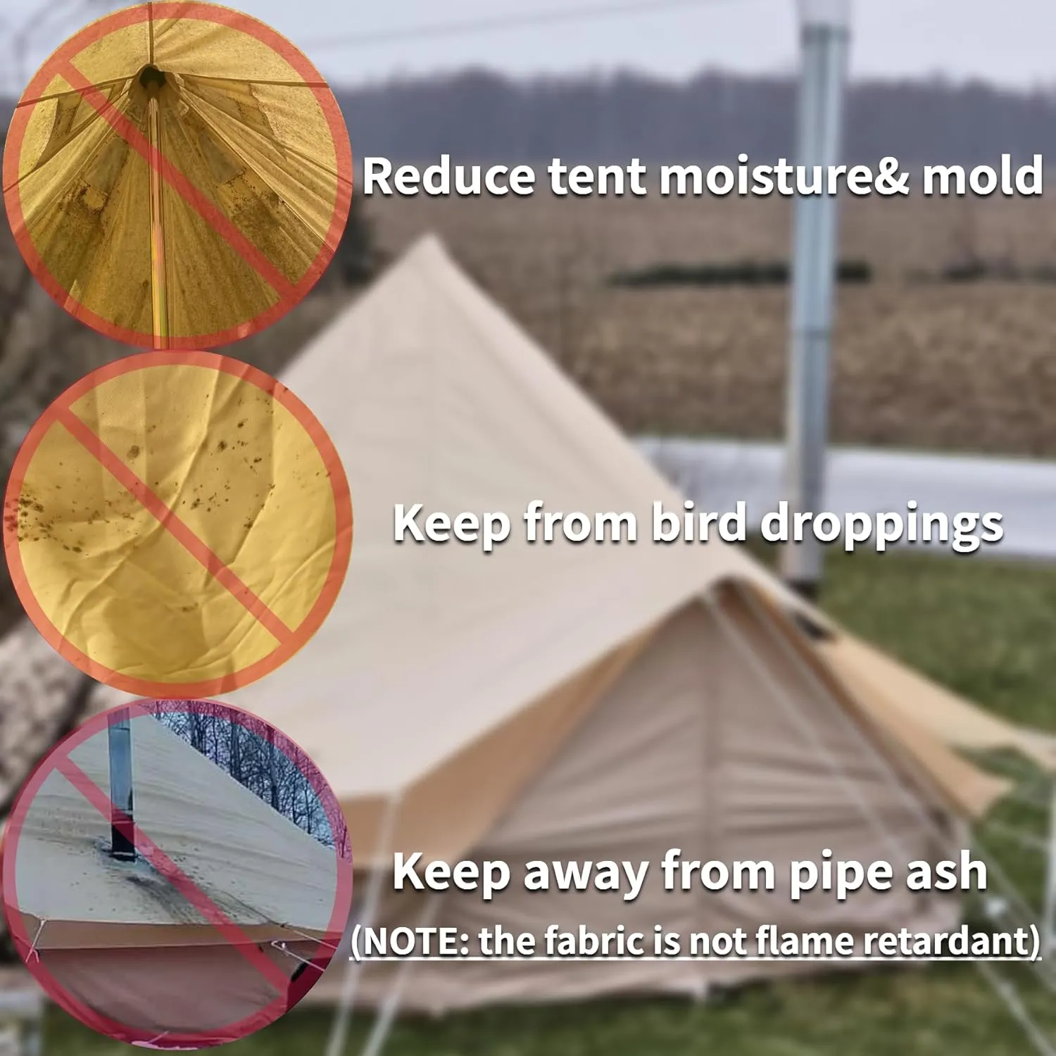 DANCHEL OUTDOOR Waterproof 4 Season Rain Fly for B5PRO Canvas Tent, Bell Tent Rain Cover Protector No/with Stove Jack,Lightweight Oxford Nylon Yurt Tarp Camping Accessories Beige, 9.8/13/16.4/20ft