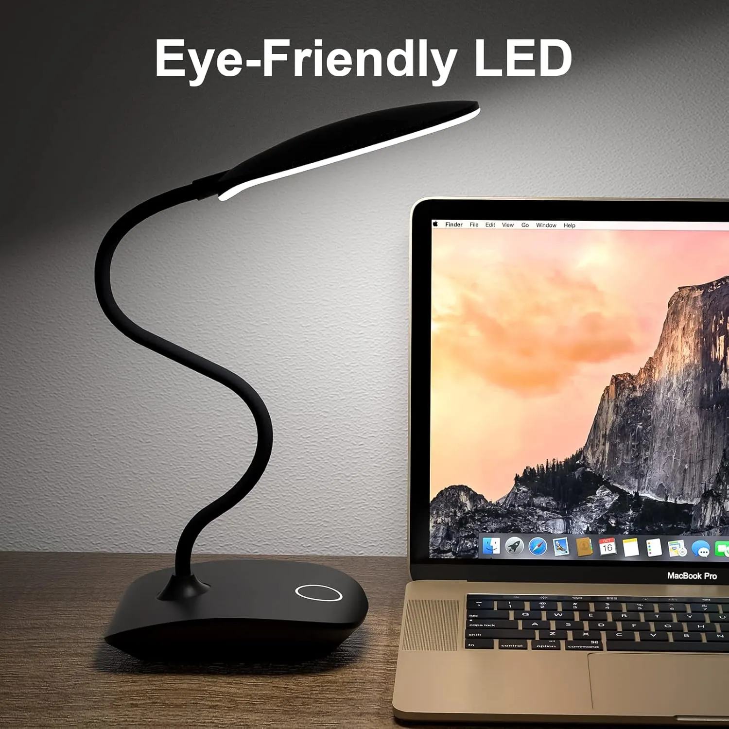 DEEPLITE Battery Operated Desk Lamp, LED Desk Light 3 Lighting Stepless Dimming, Table Lamp 5W Touch Control Eye Caring, Flexible Gooseneck, Portable Reading Light for Dorm Study Bedroom (Set of 2)