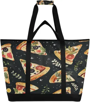 Delicious Pizza Reusable Insulated Lunchbox Cooler Bag, Leakproof Kitchen Grocery Bag Collapsible Portable Cooler Tote Bag for Picnic, Camping, Office, Travel