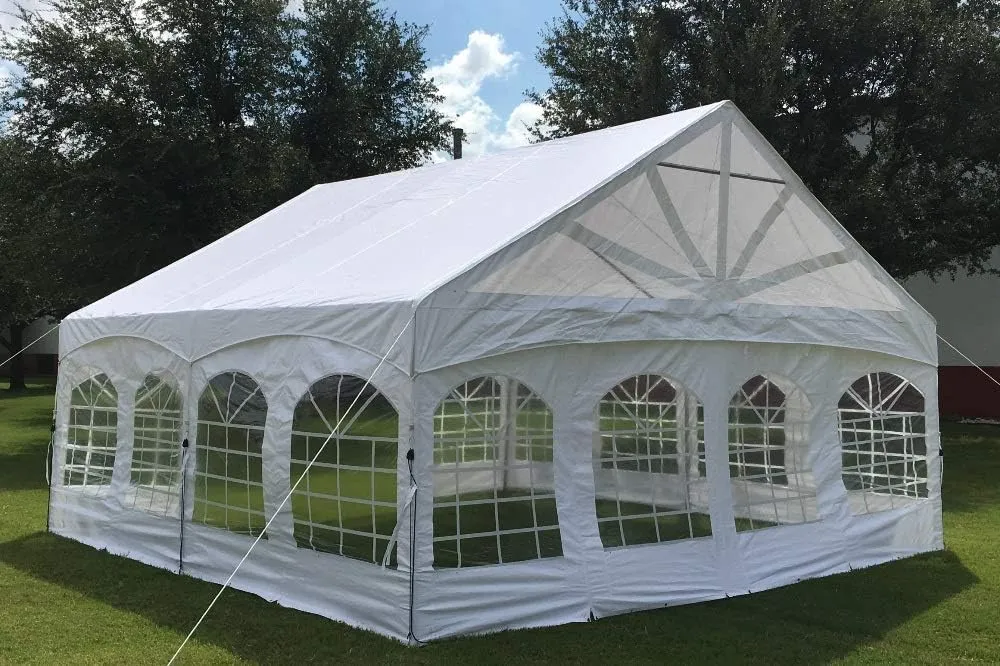 DELTA 20'x20' PVC Marquee Tents for Parties, Large Party Tent, Outdoor Wedding Tent, Heavy Duty Fire Retardant Waterproof Canopy, Carpas para Fiestas,Outdoor Event   4 Storage Bags