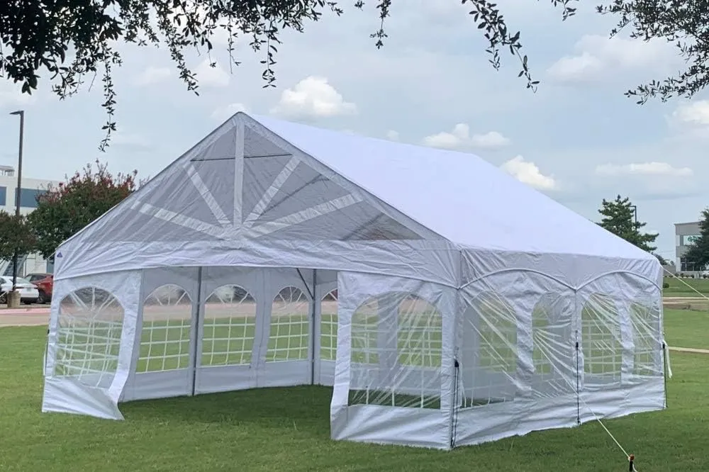 DELTA 20'x20' PVC Marquee Tents for Parties, Large Party Tent, Outdoor Wedding Tent, Heavy Duty Fire Retardant Waterproof Canopy, Carpas para Fiestas,Outdoor Event   4 Storage Bags