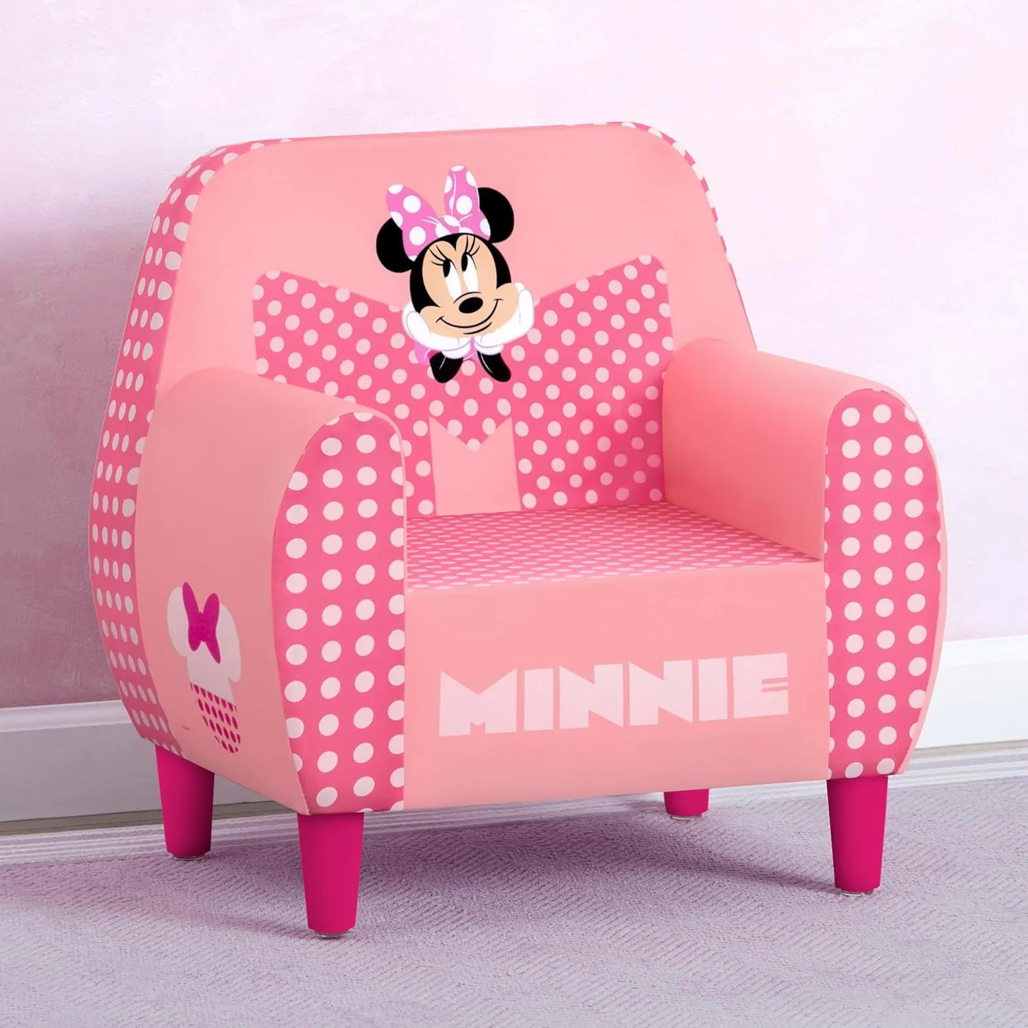 Delta Children - Disney Minnie Mouse Foam Chair for Kids, Pink