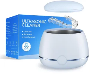 Dental Ultrasonic Retainer Cleaner Machine: Nicwell 200ML Dental Cleaning Pod for Denture, Mouth Guard, Night Guard, Braces, Tray, Aligner 45kHz Cleaner with Protection Design & Digital Timer