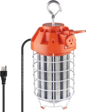 Dephen 130W LED Temporary Work Light - 18200 Lumen, Rugged Steel Safety Guard, Linkable Design, UL Listed, 5 Year Warranty