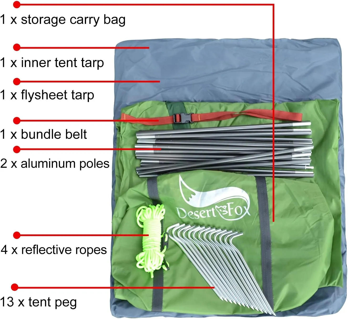 DESERT & FOX Camping Tents 1/2/3 Person,Outdoor Lightweight Backpacking Tent Waterproof 3 Season Tent for Family Hiking Hunting Mountaineering Travel