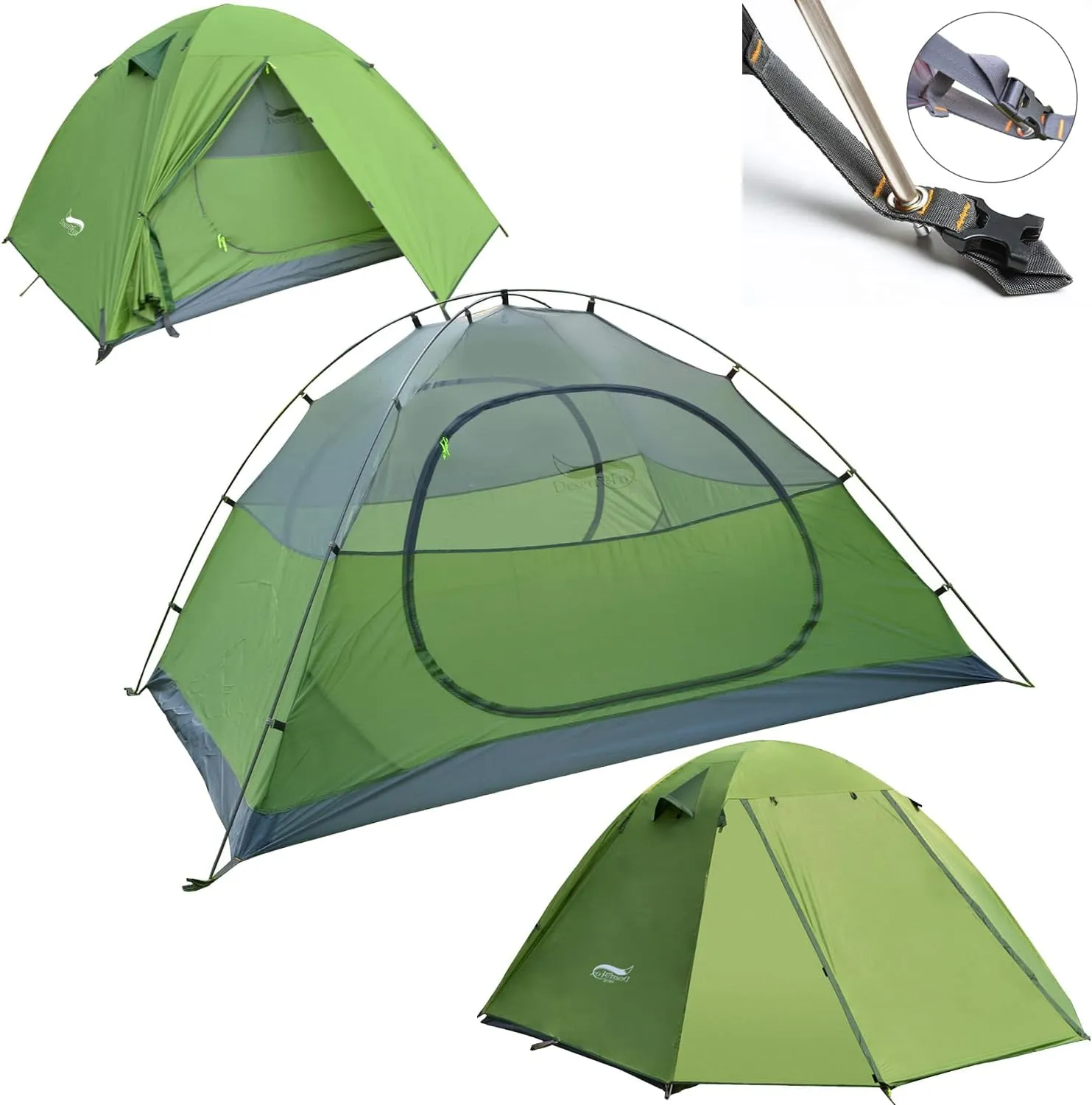 DESERT & FOX Camping Tents 1/2/3 Person,Outdoor Lightweight Backpacking Tent Waterproof 3 Season Tent for Family Hiking Hunting Mountaineering Travel