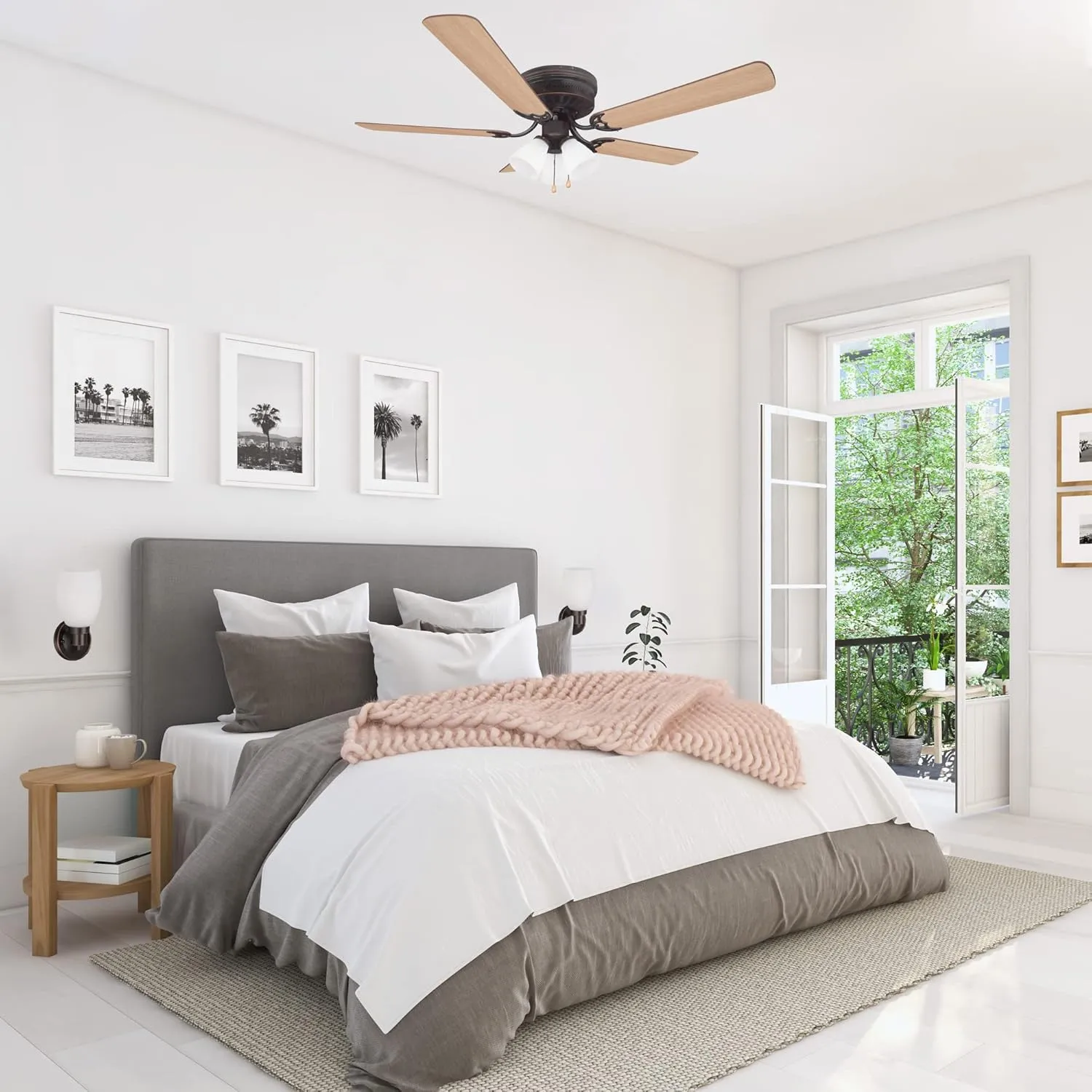 Design House 157388-ORB Millbridge 52-Inch Traditional 3-Speed, 5-Blade LED Indoor Hugger/Low Profile Ceiling Fan with LED Light Kit, Reversible Blades, Reverse Airflow, Oil Rubbed Bronze