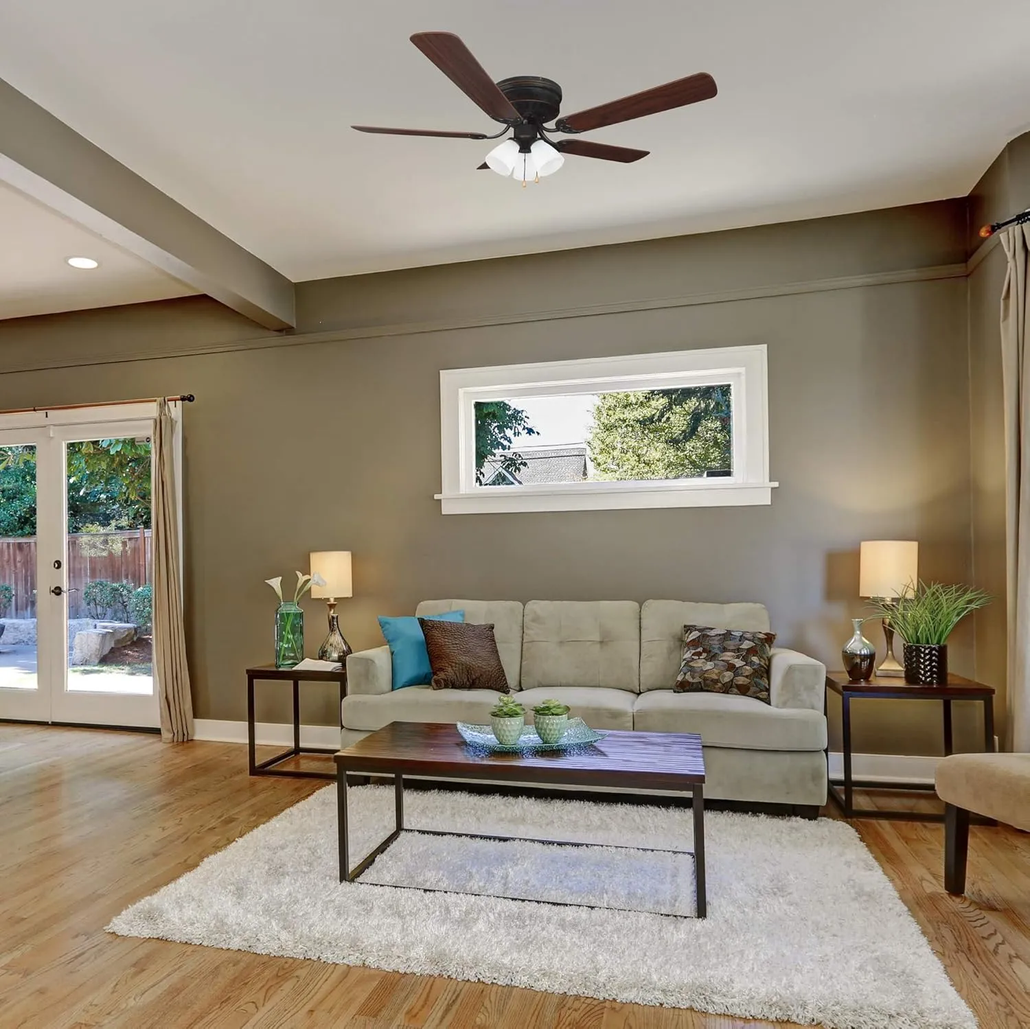 Design House 157388-ORB Millbridge 52-Inch Traditional 3-Speed, 5-Blade LED Indoor Hugger/Low Profile Ceiling Fan with LED Light Kit, Reversible Blades, Reverse Airflow, Oil Rubbed Bronze