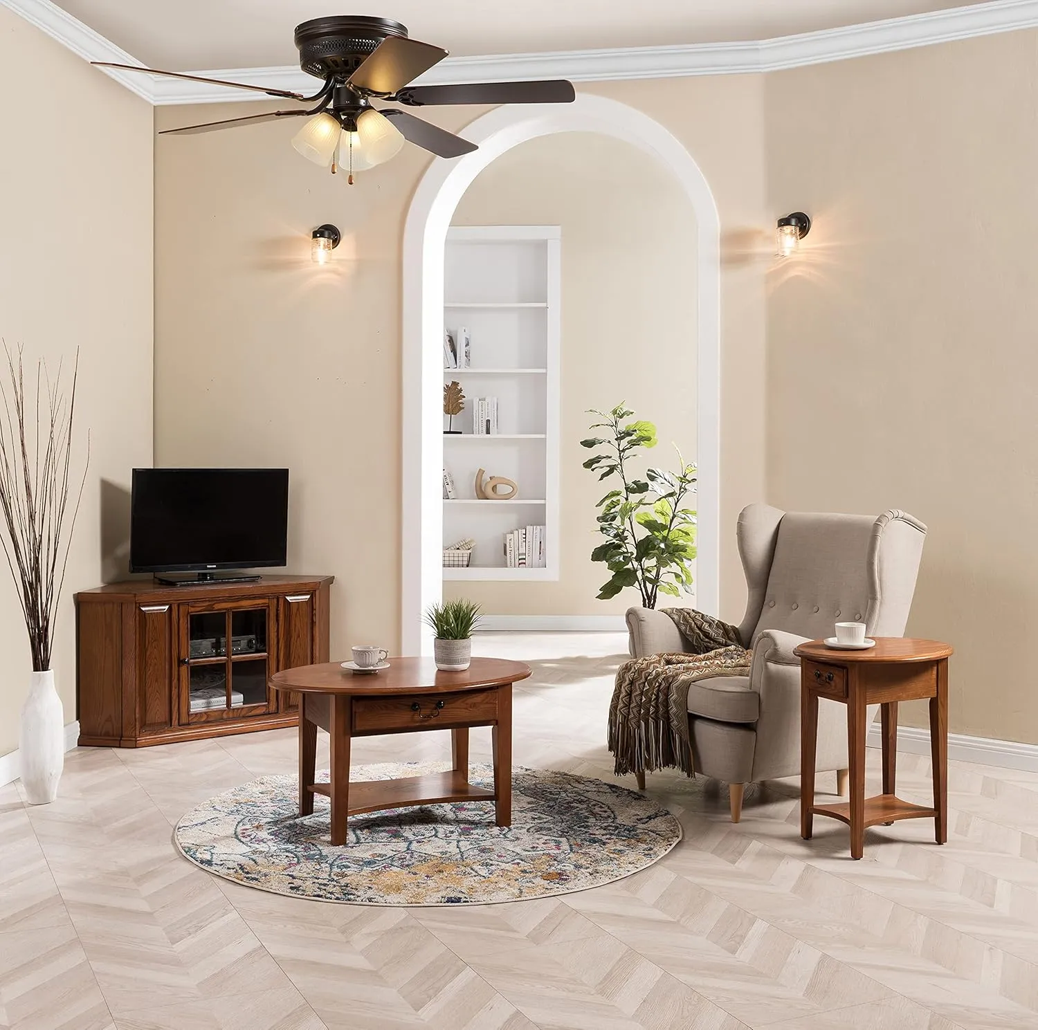 Design House 157388-ORB Millbridge 52-Inch Traditional 3-Speed, 5-Blade LED Indoor Hugger/Low Profile Ceiling Fan with LED Light Kit, Reversible Blades, Reverse Airflow, Oil Rubbed Bronze