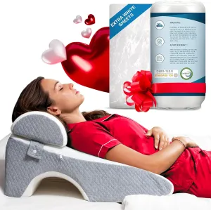 DIGAR Bed Wedge Pillow 10 inch | Memory Foam Wedge Pillow for Sleeping | Triangle Pillow Wedge | Acid Reflux Pillow | Post-Surgery Support Cushion | Back, Head, Knee, Elbow Support | Pregnancy Pillow