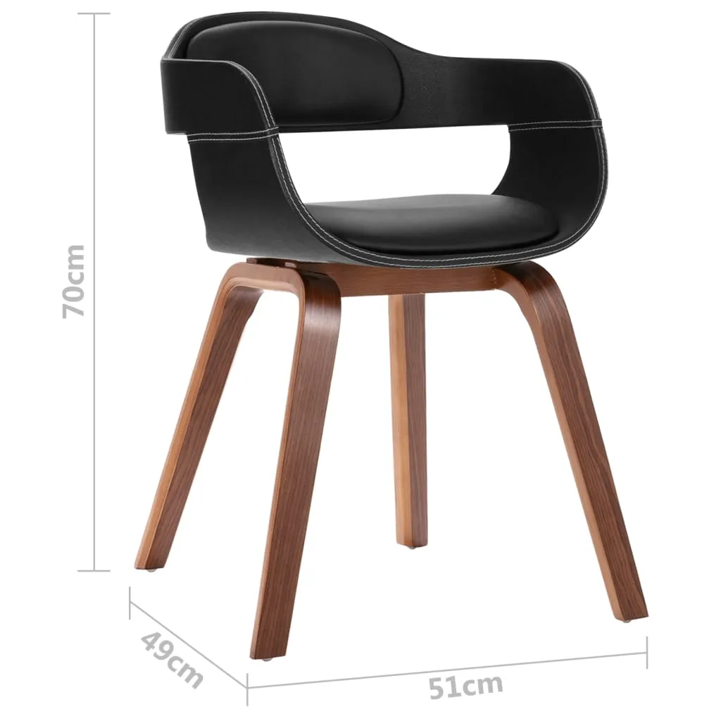 Dining Chair with Bentwood and Faux Leather Side Chair for Kitchen