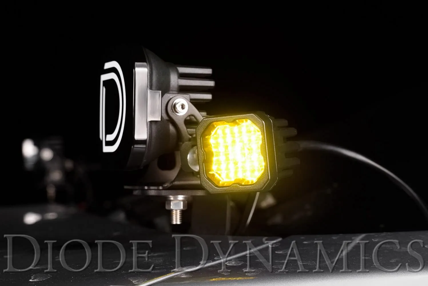 Diode Dynamics SSC1 Yellow Pro Standard LED Pod (pair), Wide w/Amber Backlight