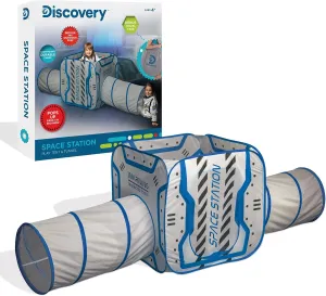DISCOVERY KIDS 2 in 1 Adventure Play Tent W/Removable Tunnel Tubes, Measures 30" x 30" x 30" Inches, Indoor/Outdoor Pop Up Design, Easy Setup, Lightweight Fabric, Folds Flat, Includes Carrying Bag