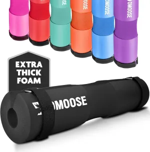 DMoose Fitness Barbell Pad for Hip Thrust, Squat & Lunges - Non-Slip Thick Foam Cushion for Neck and Back Support with Two Straps - Hip Thrust Pad for Leg Day - Fits All Olympic Bars and Smith Machine