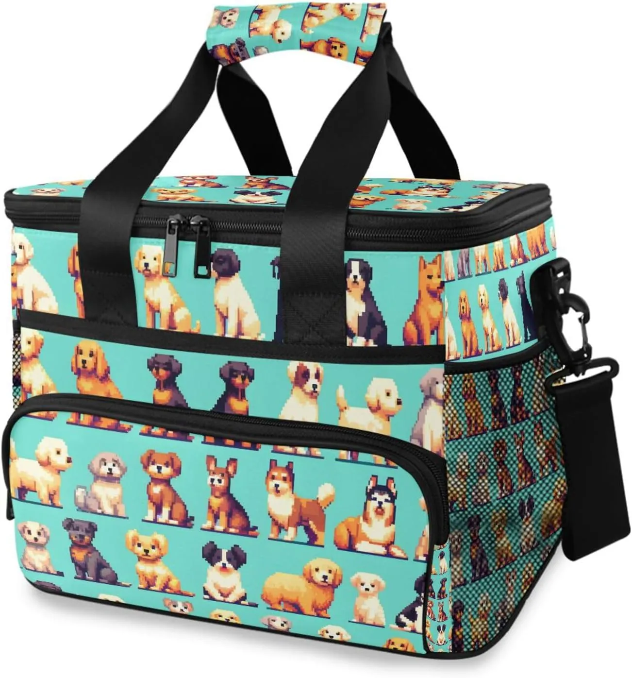 Dog Corgi Blue Cooler Bag Insulated Cooler Soft Sided Cooler 24 Can Portable Picnic Bag Large Leakproof Lunch Bag Box for Beach Grocery Camping Travel Car Men Women