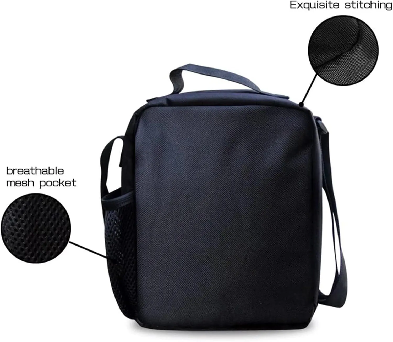 doginthehole Kids Lunch Box for Boys Cool Burning Rugby Print Insulated Lunch Bag for Teens Portable Reusable Toddler Lunch Cooler Bag for Primary Middle School