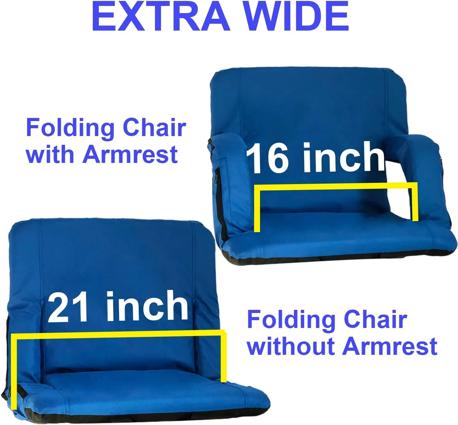 Double Heated Portable Reclining Bleachers Back Chair, Stadium Seats with Heated Back and Cushion, Outdoor Chair Cushion, Beach Chair , Stadium Chair with Back and Arm Support for Sport Events
