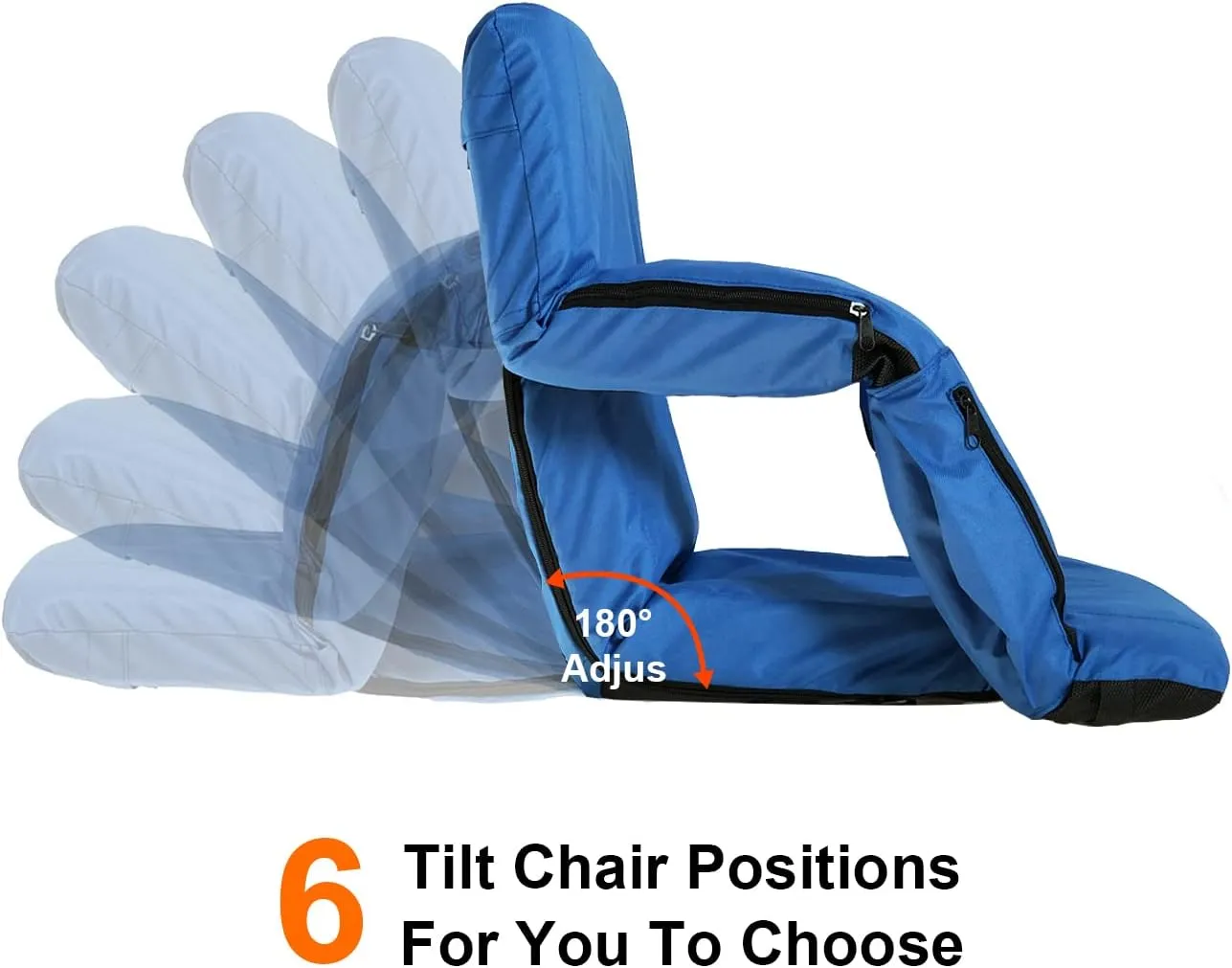 Double Heated Portable Reclining Bleachers Back Chair, Stadium Seats with Heated Back and Cushion, Outdoor Chair Cushion, Beach Chair , Stadium Chair with Back and Arm Support for Sport Events