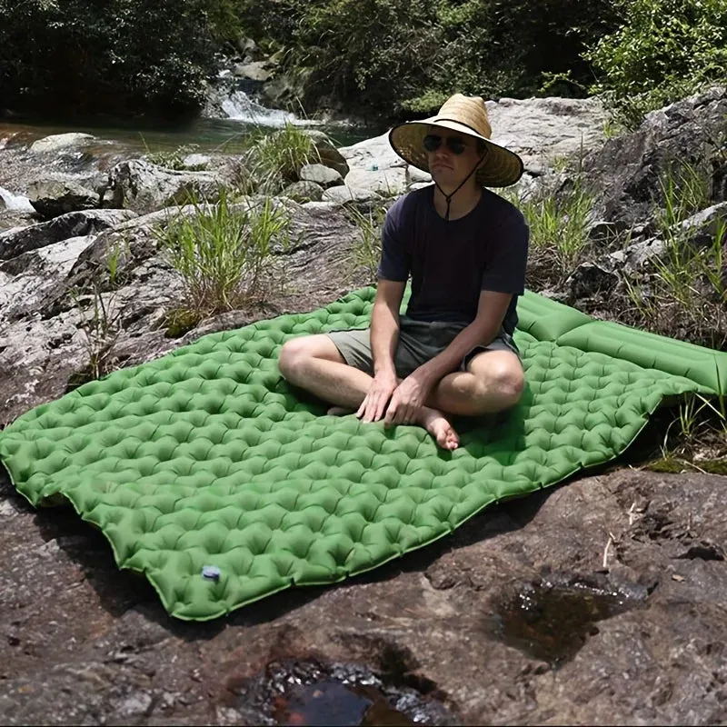 Double Inflatable Sleeping Mattress with Built-in Pillow Pump