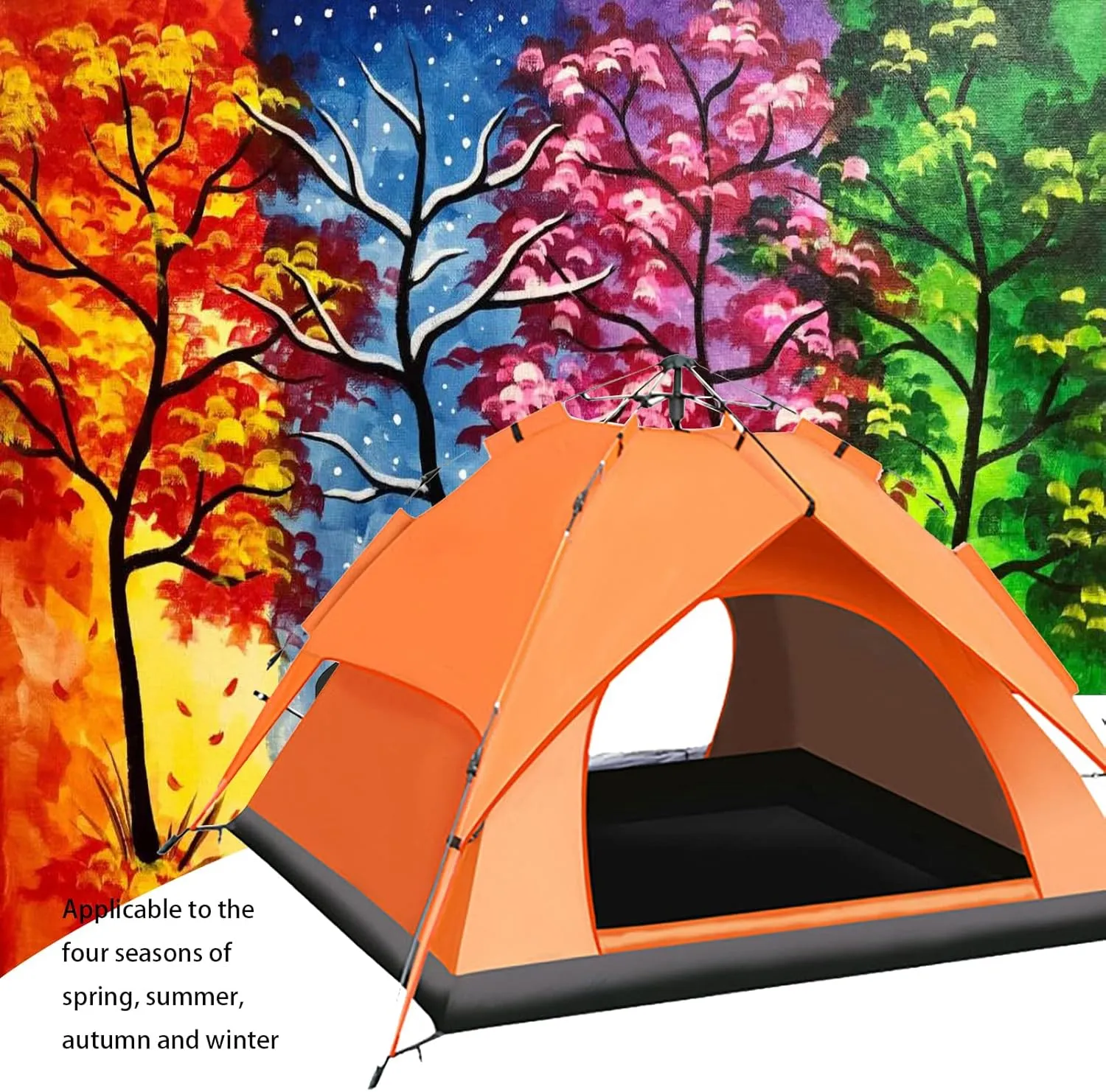 Double Layer Waterproof Dome Tent for 3 Person, Automatic Pop Up Backpacking Tent with Carry Bag, Sun Shelter Beach Weatherproof, for Camping Hiking Traveling