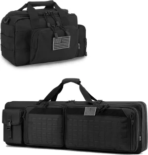 Double Rifle Bag 42" (Black)   Range Bag Small (Black), Lockable Zipper, Durable Material, Compact Design