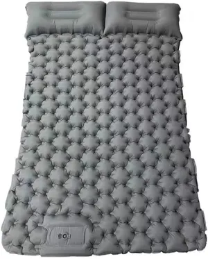 Double Self Inflating Camping Mat Portable Foldable Inflatable Mattress with Bag Folding Foot Pump Sleeping Roll Mats (b)