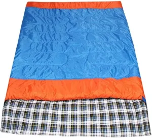 Double Sleeping Bag for Adults, Spring & Autumn Camping, Cotton Hooded Bag, Zippered to Blanket, Portable Compression