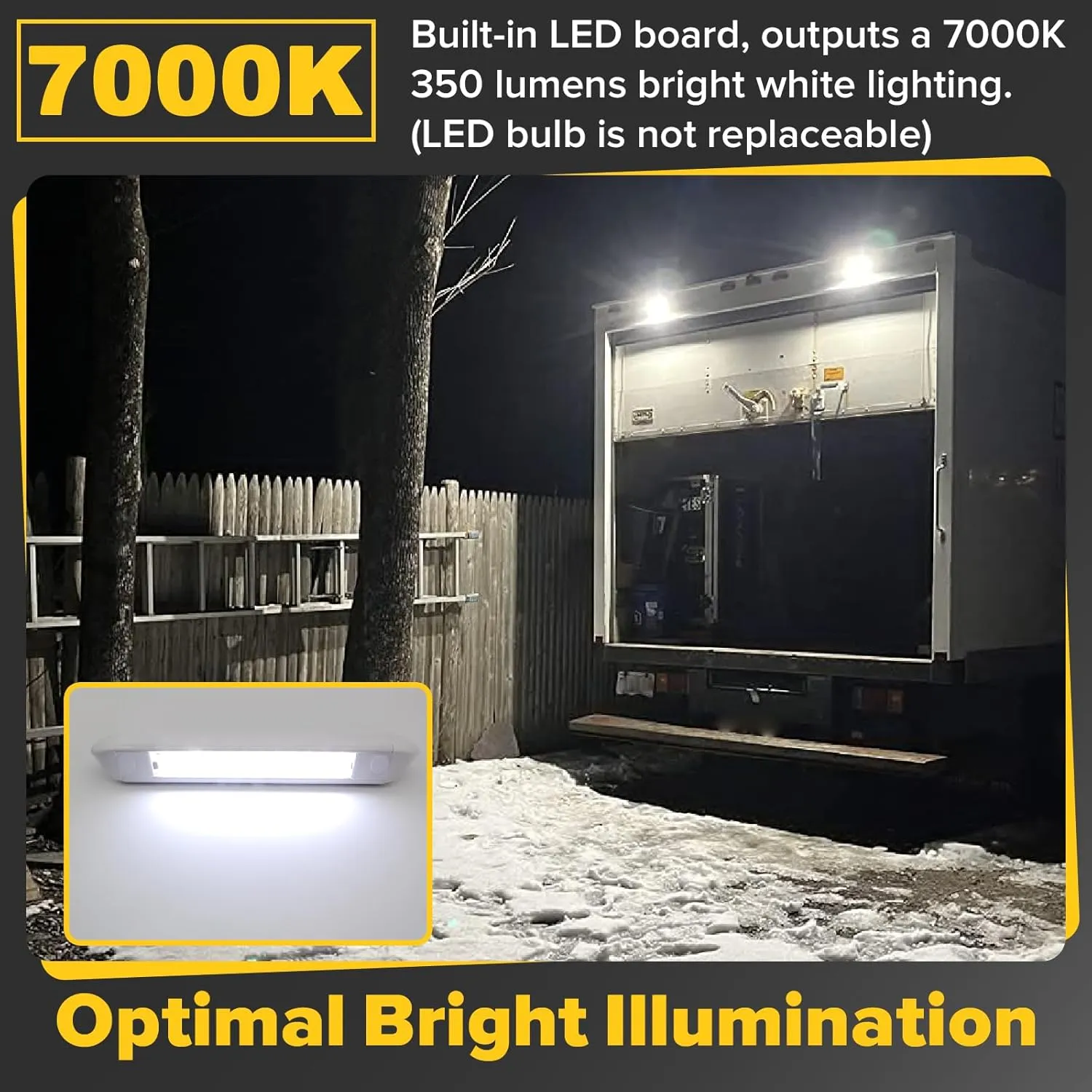 Dream lighting RV Exterior Porch Awning Light LED Light Fixture for 12volt Camper Trailer 5.4W, 350lumens Cool White Lighting 10inch