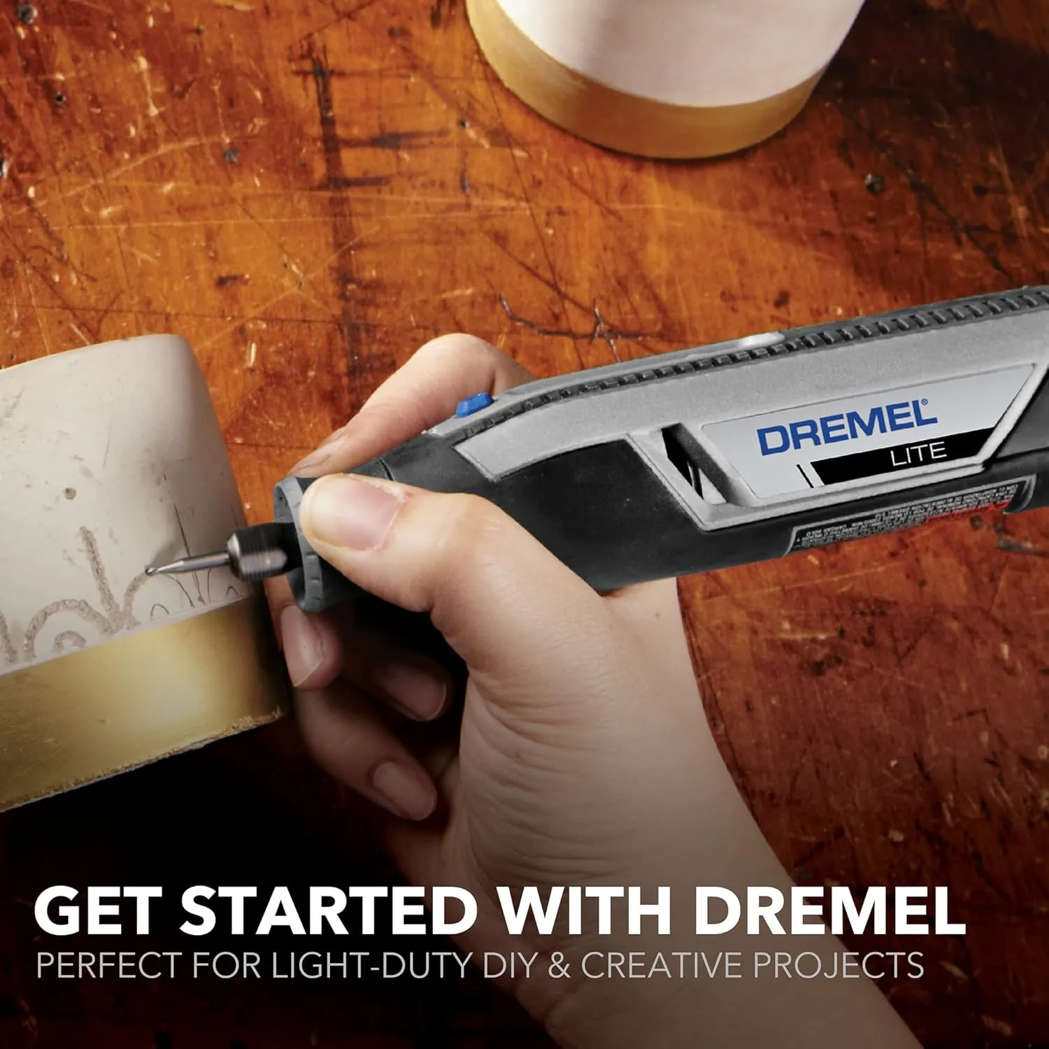 Dremel Lite 7760 N/10 4V Li-Ion Cordless Rotary Tool, Variable Speed Multi-Purpose Kit, USB Charging, Easy Accessory Changes - Perfect For Light-Duty DIY & Crafting, Sanding, Engraving and Polishing