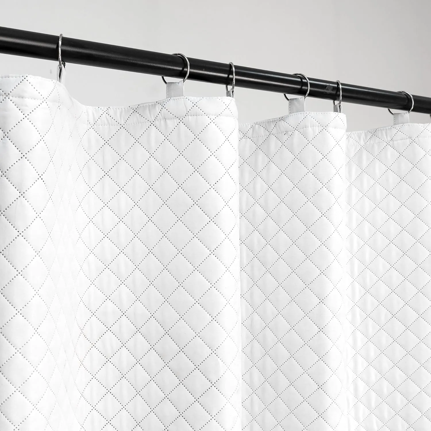 DriftAway Soundproof Thermal Insulated Quilted Curtain Liners for Bedroom Sound Barrier Blackout Cold Heat Noise Reducing Energy Saving 50 Inches by 58 Inches Grayish White Two Panels
