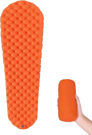 Durable Sleeping Pad Inflatable Sleep Mat Dampproof Air Mattress Inflatable Sleeping Pad (Color : Orange) (Orange)