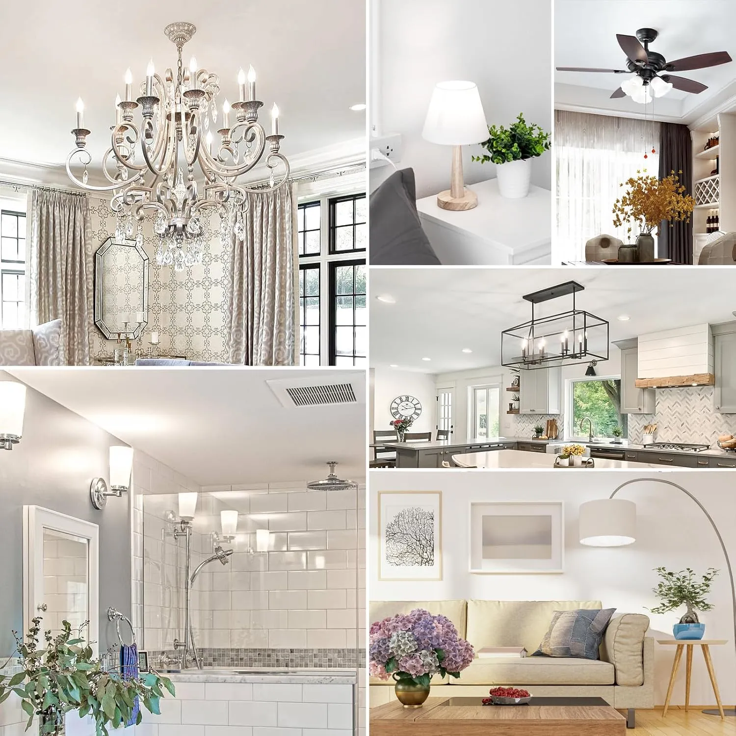 E12 Candelabra LED Light Bulbs, Dimmable 40 Watt Equivalent 5000K Bright Daylight White Candle Bulbs, 4W 460 LM Decorative CA10 Filament Chandelier Lamp Base for Bedroom Living Room Office, 12-Pack