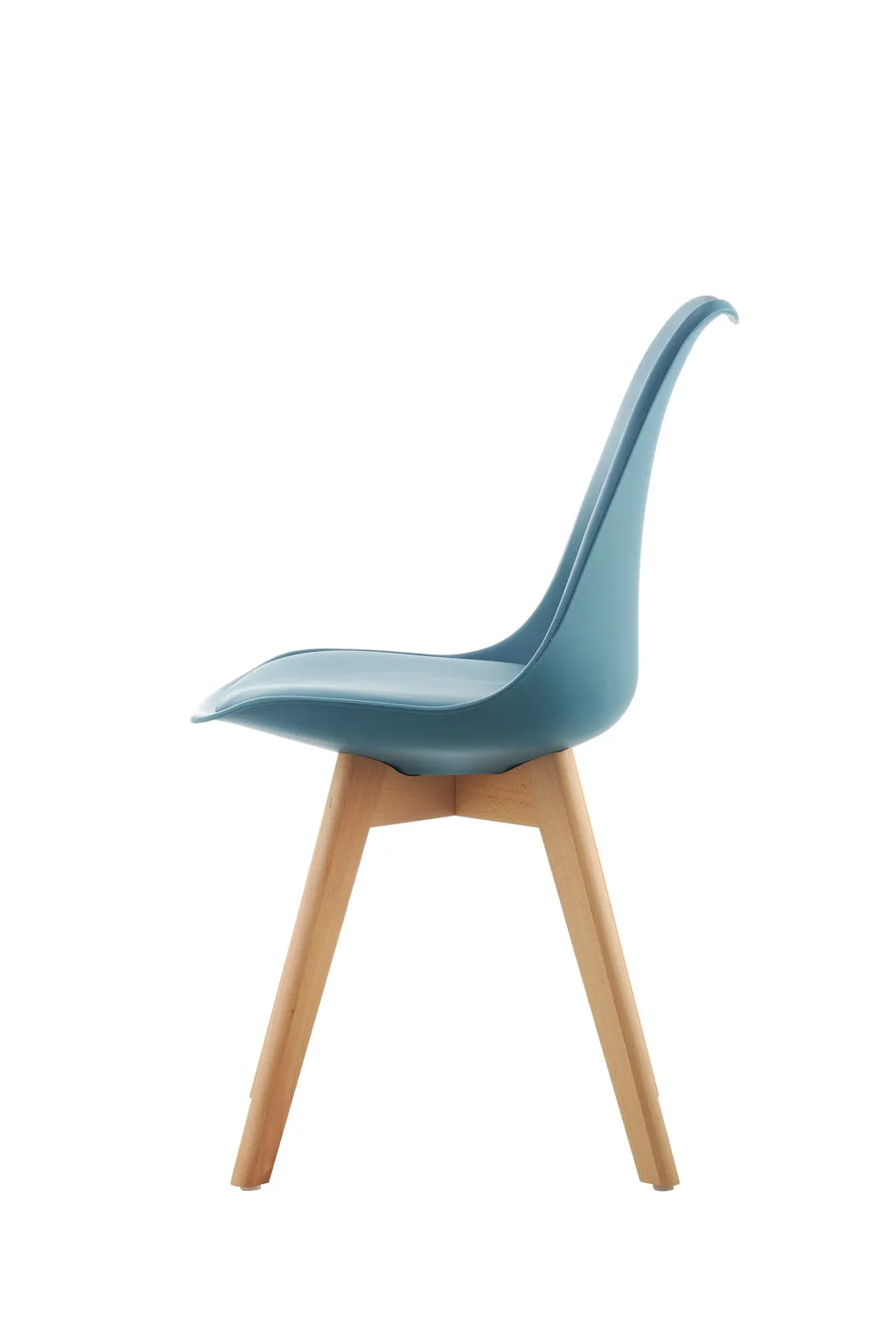 Eames Style Dining Chairs Teal with padded seat