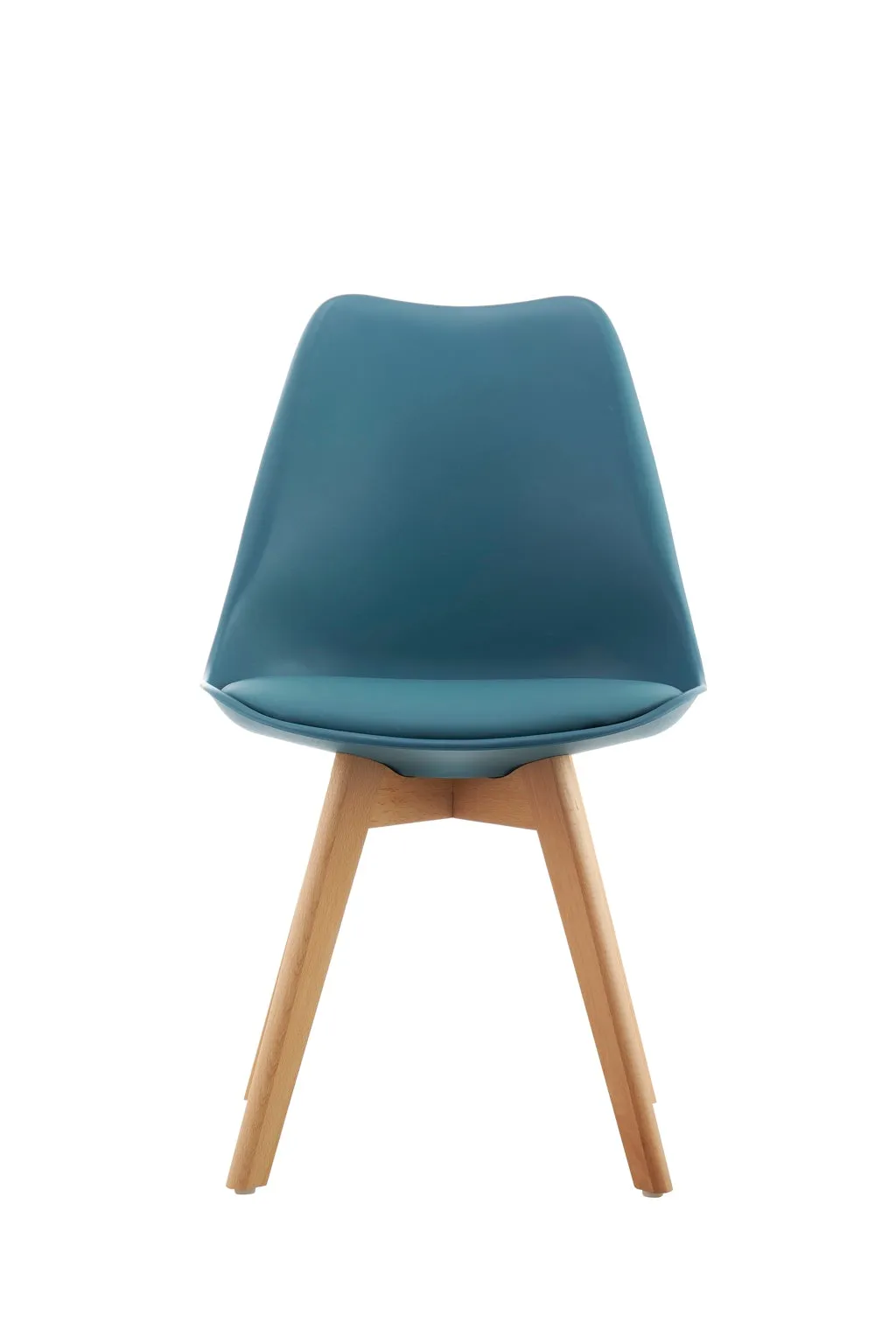 Eames Style Dining Chairs Teal with padded seat