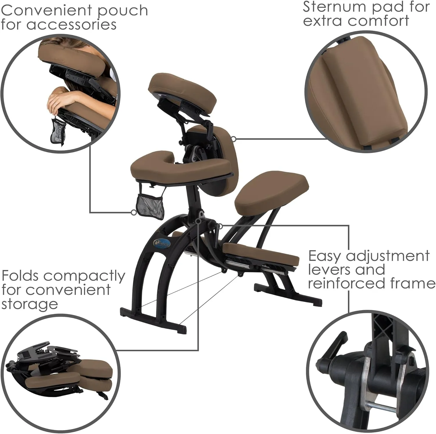 EARTHLITE Portable Massage Chair AVILA II - Premium Folding Spa/Massage/Tattoo Chair incl. Rolling Carry Case