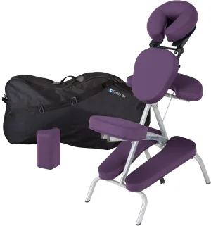 EARTHLITE Portable Massage Chair Package VORTEX - Portable, Compact, Strong and Lightweight incl. Carry Case, Sternum Pad & Strap (15lbs)