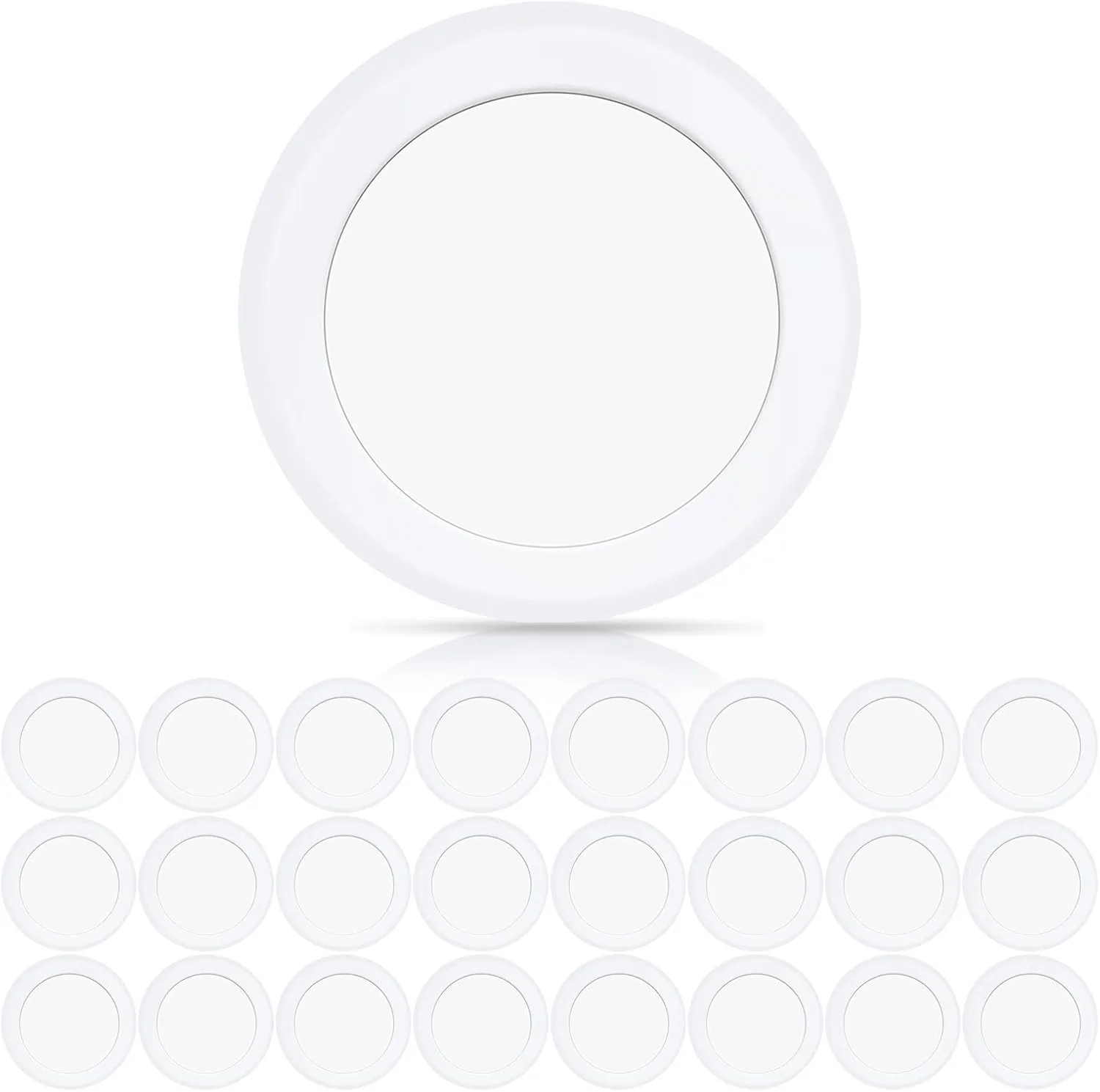 ECOELER 24 Pack 6 Inch LED Flush Mount Disk Downlight, 16.5W, 3000K Warm White, 1000Lm, Hardwire 4/6" Junction Box or Recessed Can, Dimmable Recessed Retrofit Ceiling Fixture, ETL Listed