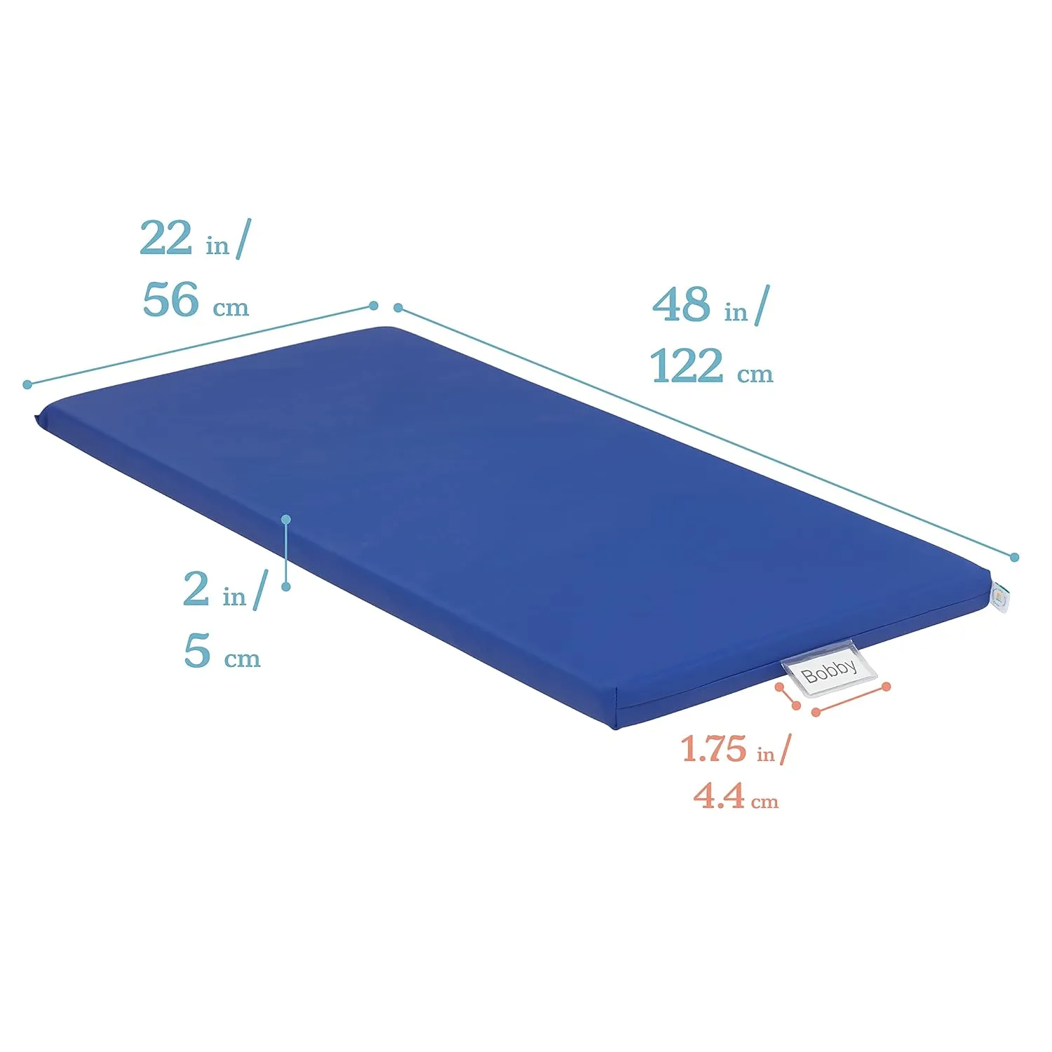 ECR4Kids SoftZone Rainbow Rest Mat, 2in, Sleeping Pad, Blue, 5-Piece