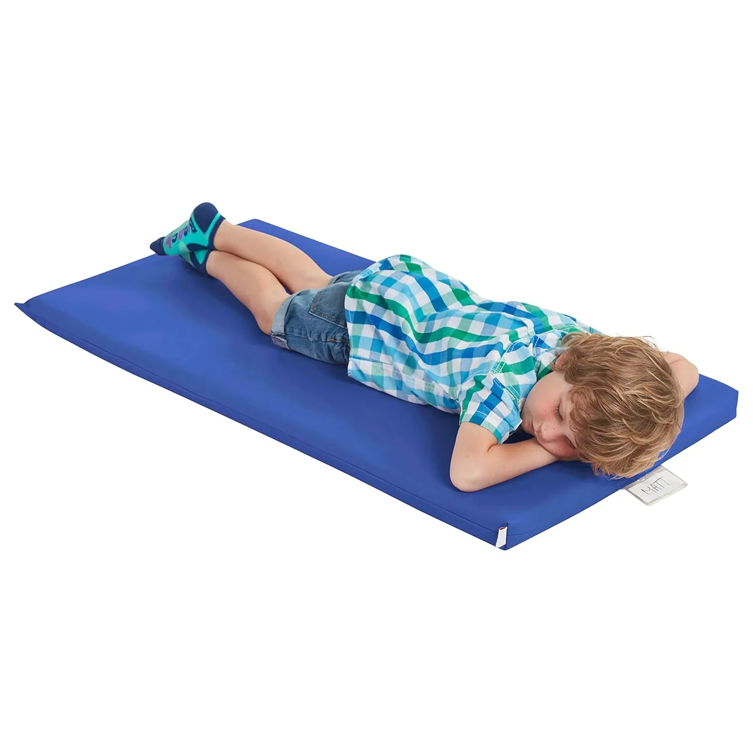 ECR4Kids SoftZone Rainbow Rest Mat, 2in, Sleeping Pad, Blue, 5-Piece