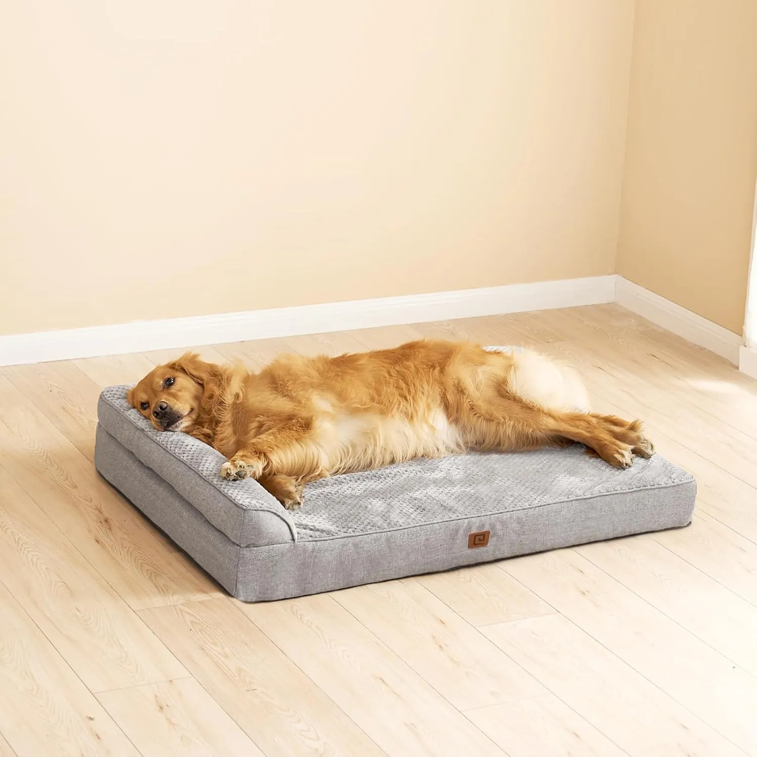 EHEYCIGA Memory Foam Dog Bed XLarge Sized Dogs, Extra Large Dog Bed Orthopedic with Washable Removable Cover, Waterproof XL Pet Bed Couch for Crate, 41x27x6 Inches, Grey