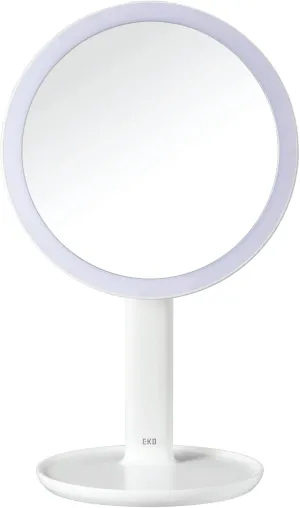 EKO iMira 5X Magnifying LED Mirror 7'', Advanced Ultra Clear Mirror, Rechargeable Light Up, 5X Magnification, Matte White