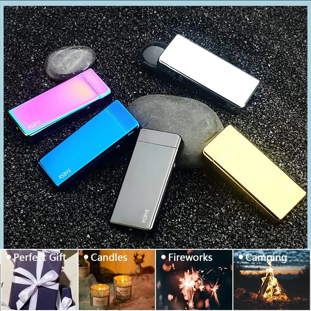 Electric Arc Lighter - Windproof Plasma-Flame Lighter with Battery Indicator (Matte Black)