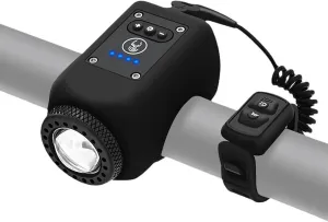 Electric Bike Horn Bike Light 2 in 1, Bicycle Horn Bell with Wide Angle Floodlight, IPX5 Waterproof with USB Rechargeable, 110db Loud Alarm