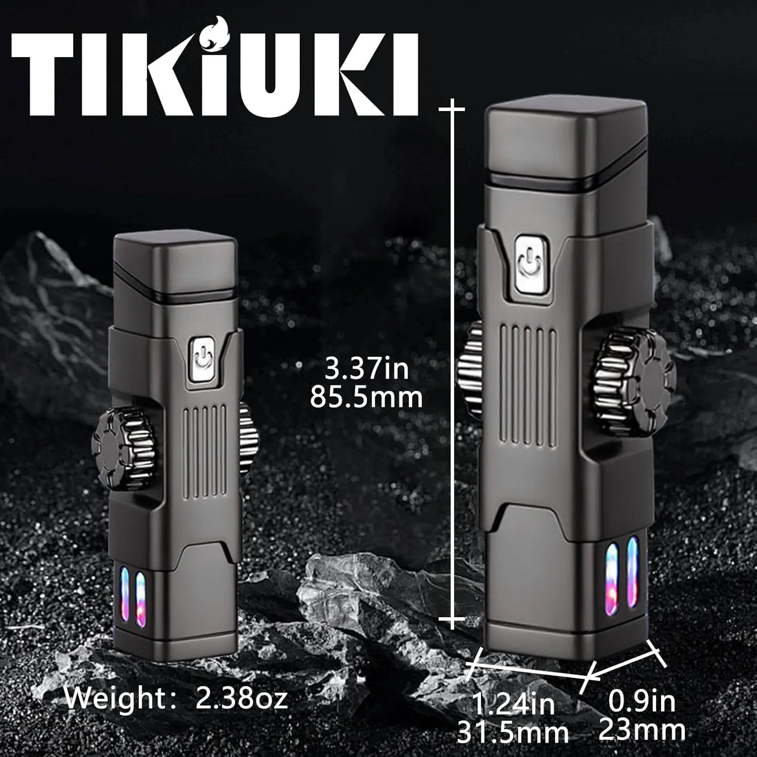 Electric Lighter Keychain Lighter with Rocker Decompression Type c USB Rechargeable flameless Windproof Plasma arc Lighter Cool Lighter, Medium