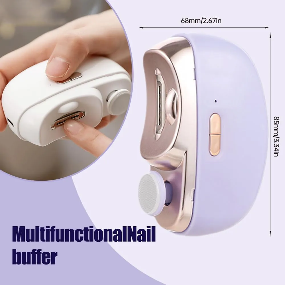 Electric Nail Clippers for Adults Automatic Nail Trimmer,Upgrade 3 in 1 Electric Polishing Automatic Nail Clipper,Automatic Fingernail Clipper for Baby Seniors Adults Students (white-1pc)