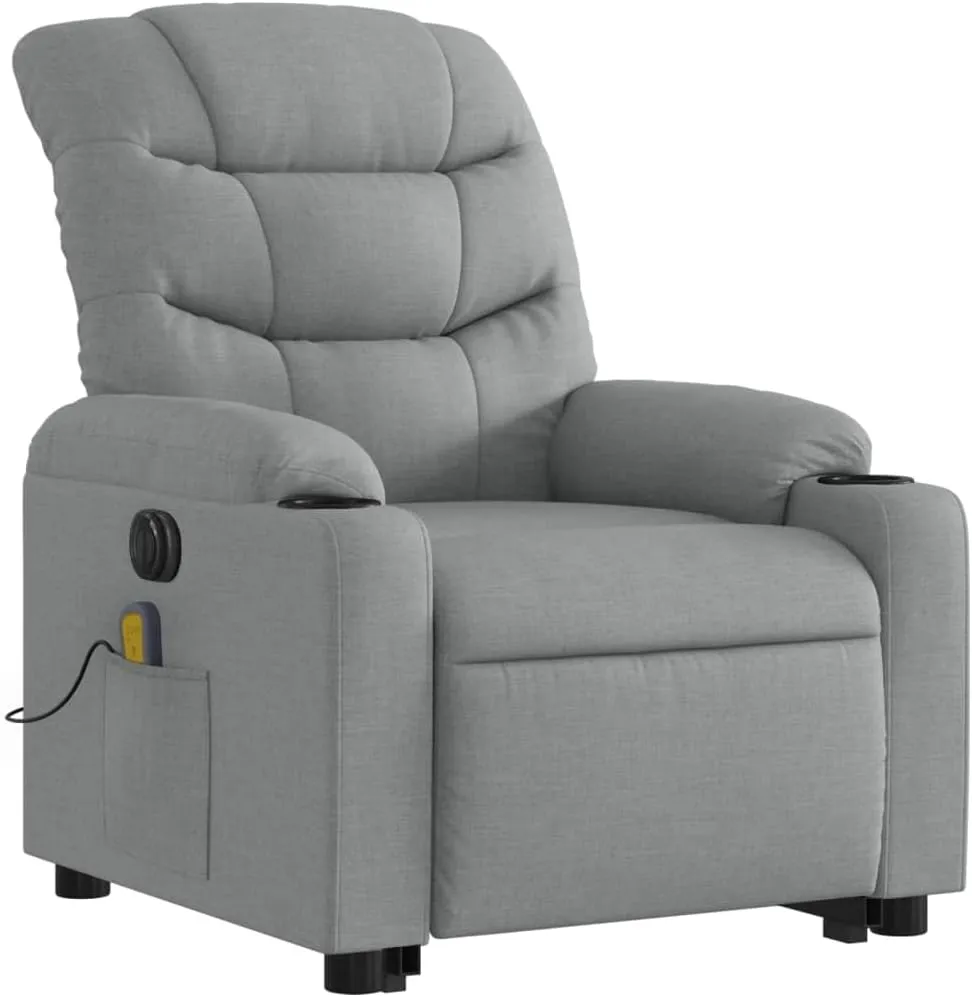 Electric Stand up Massage Recliner Chair Light Gray FabricLounge Chair Comfy Chair Living Room Chair Suitable for Decks, Living Rooms, and patios.