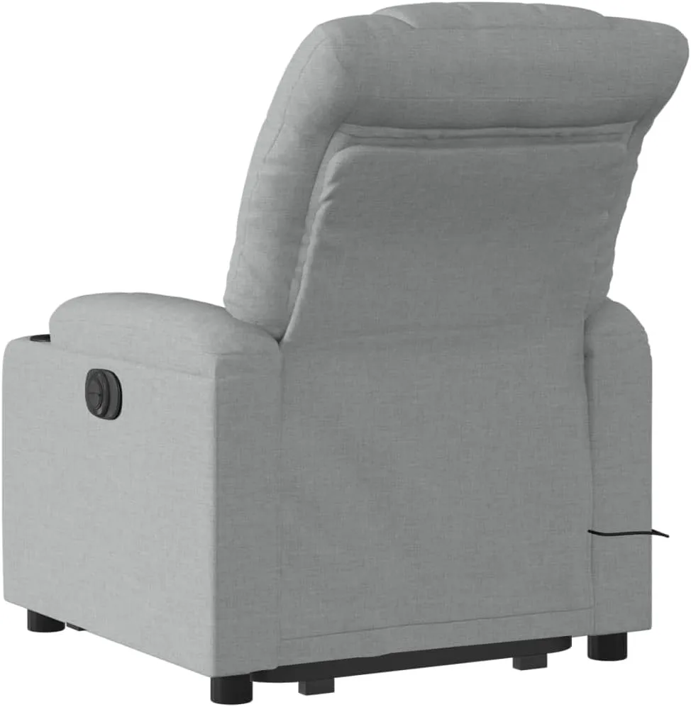 Electric Stand up Massage Recliner Chair Light Gray FabricLounge Chair Comfy Chair Living Room Chair Suitable for Decks, Living Rooms, and patios.